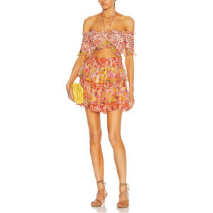 Rococo Sand 'Nesh' Red Viscose Tired Mini Dress Size XS